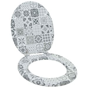 vidaXL Toaletna sjedala s mekim zatvaranjem Sivi 44 x 38 cm MDF ploča
