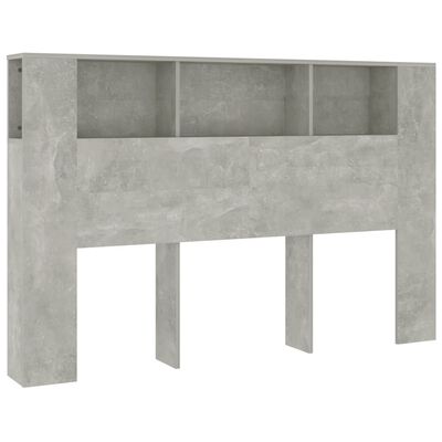 vidaXL Uzglavlje s ormarićem siva boja betona 160 x 18,5 x 104,5 cm