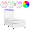 vidaXL Krevet box spring s madracem LED bijeli 100x200 cm umjetna koža