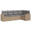 vidaXL 5-dijelni set vrtnih sofa s jastucima bež od poliratana