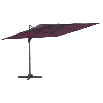 vidaXL Konzolni kišobran s aluminijskim stupom bordo 400 x 300 cm