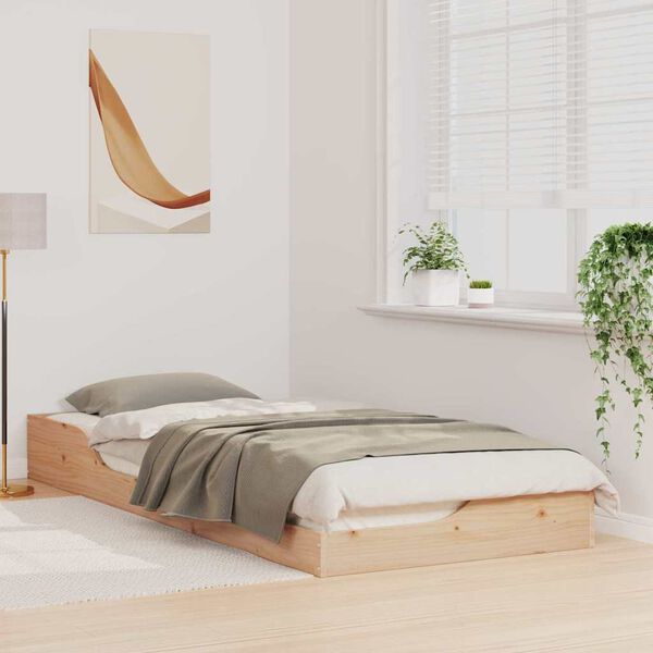 vidaXL Krevetna konstrukcija Smeđa 80 x 220 cm Čvrsto borovo drvo