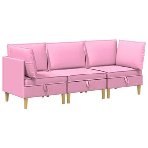 vidaXL Set namje&scaron;taja za dnevni boravak 3 pcs Ružičasta Tkanina