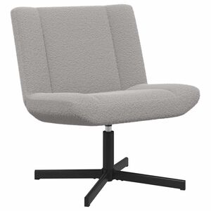 vidaXL Stolica na kotačiće Svijetlo siva 63 x 75 x 76 cm Janjeća koža