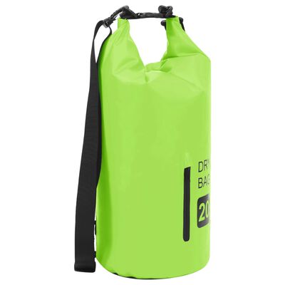 vidaXL Suha torba s patentnim zatvaračem zelena 20 L PVC