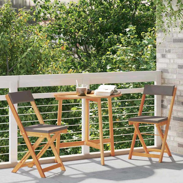 vidaXL Bistro set 3 pcs Smeđa Masivno bagremovo drvo
