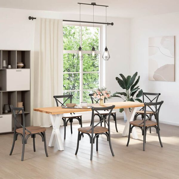 vidaXL Noge za blagovaonski stol u obliku slova X, 2 kom, bijele, 50 x (72-73) cm, čelik