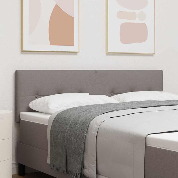 vidaXL LED glava kreveta S LED lampica Sivo-smeđa 144 cm Poliester