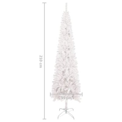 vidaXL Usko božićno drvce bijelo 210 cm