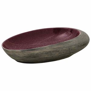 vidaXL Nadgradni umivaonik ljubičasto-siv ovalni 59x40x14 cm keramički
