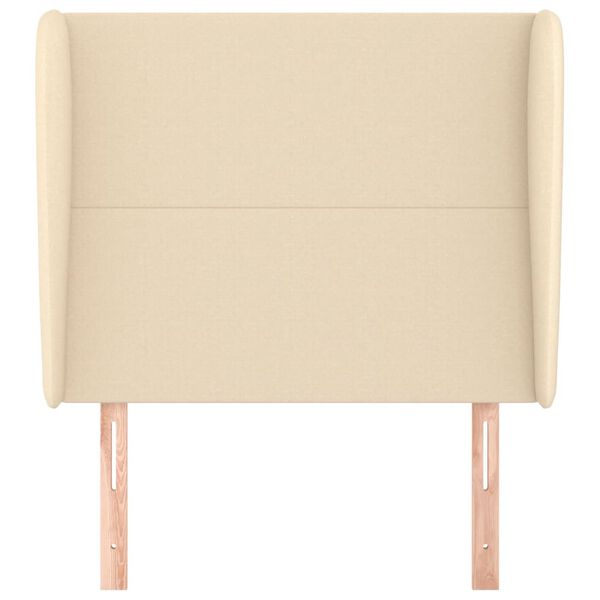 vidaXL Uzglavlje s u&scaron;ima krem 93x23x118/128 cm od tkanine