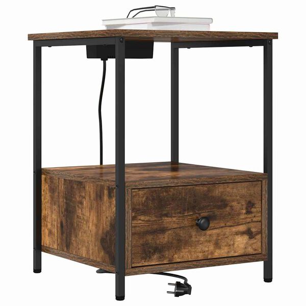 vidaXL Noćni ormar Dimljeni hrast 42 x 41 x 56 cm Konstruirano drvo