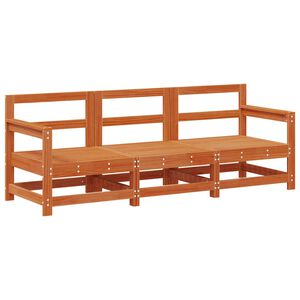 vidaXL Sekcionalna sofa 3 Komad Vosak Smeđa Masivna borovina