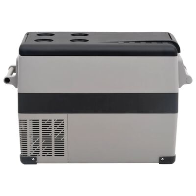vidaXL Prijenosni hladnjak s ručkom i adapterom crno-sivi 35 L PP i PE