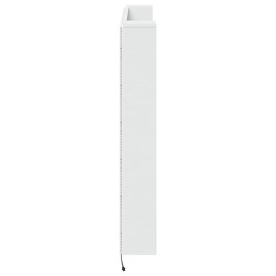 vidaXL Ormarić za uzglavlje s LED svjetlima bijeli 140x16,5x103,5 cm