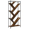 vidaXL Regal za knjige smeđa boja hrasta 79x30x180 cm od drva i metala