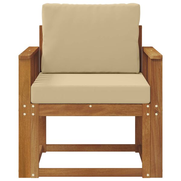 vidaXL Vanjski kauč Čvrsto drvo akacije i poliester Prirodna