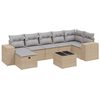 vidaXL 8-dijelni set vrtnih sofa s jastucima bež od poliratana