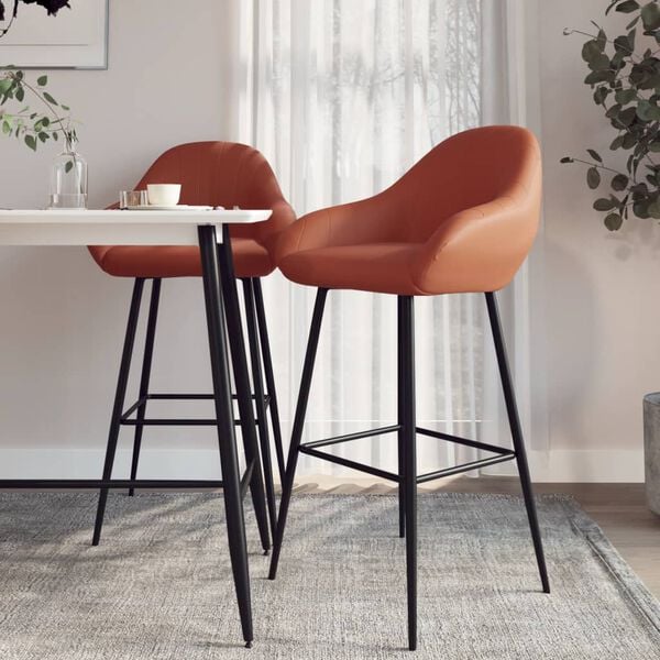 vidaXL Barski stolci od umjetne kože 2 kom svjetlosmeđi