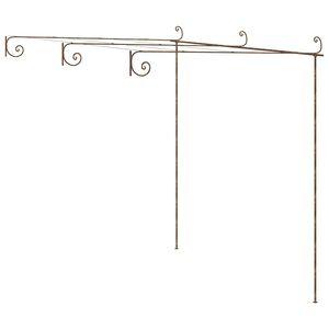 vidaXL Vrtna pergola antikna smeđa 3 x 3 x 2,5 m željezna