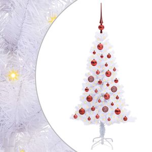 vidaXL Umjetno božićno drvce s stalakom Bijelo 120 cm PVC i čelik
