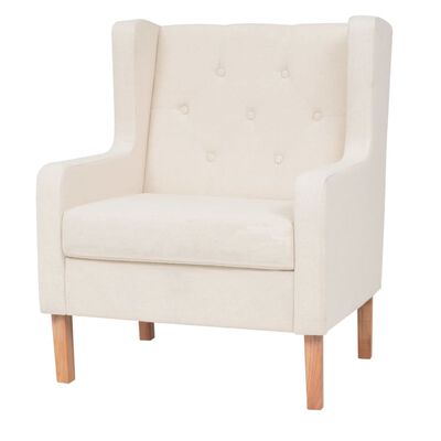 vidaXL 2-dijelni set sofa od tkanine krem bijeli
