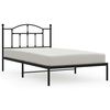 vidaXL Metalni okvir za krevet s uzglavljem crni 100x200 cm