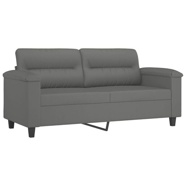 vidaXL 2-dijelni set sofa s jastucima tamnosivi od mikrovlakana