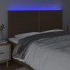 vidaXL LED uzglavlje tamnosmeđe 180x5x118/128 cm od tkanine