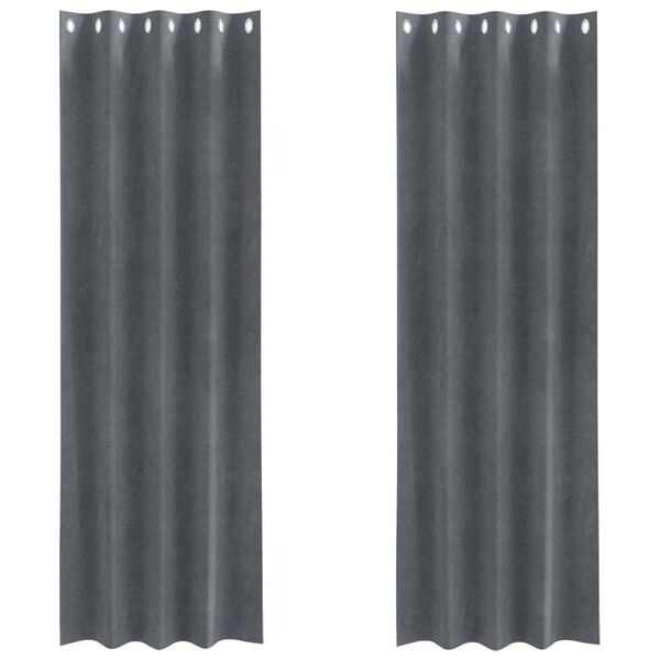 vidaXL Zavjese za zamračivanje 2 pcs Svijetlo siva 140 x 260 cm Bar&scaron;un