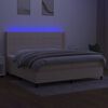 vidaXL Krevet box spring s madracem LED krem 200x200 cm od tkanine
