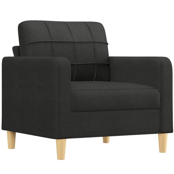 vidaXL 3-dijelni set sofa s jastucima crni od tkanine
