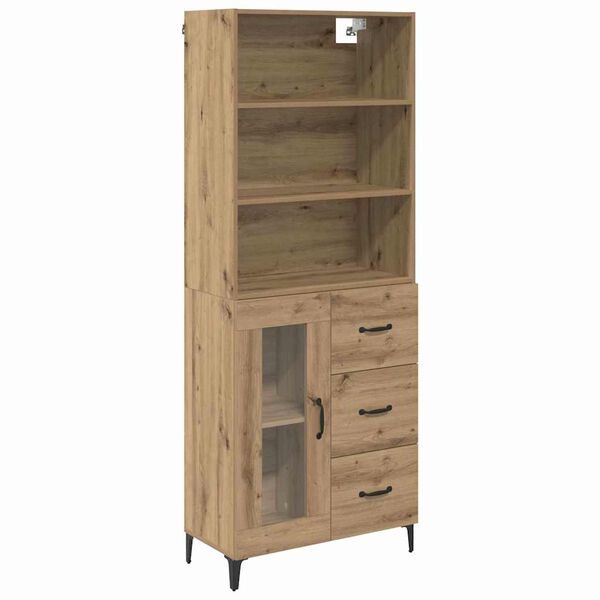 vidaXL Highboard Umjetnički hrast 69,5 x 34 x 180 cm Konstruirano drvo