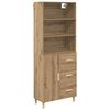 vidaXL Highboard s ladicama Umjetnički hrast 69,5 x 32,5 x 180 cm