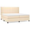 vidaXL Krevet s oprugama i madracem krem 200 x 200 cm od tkanine