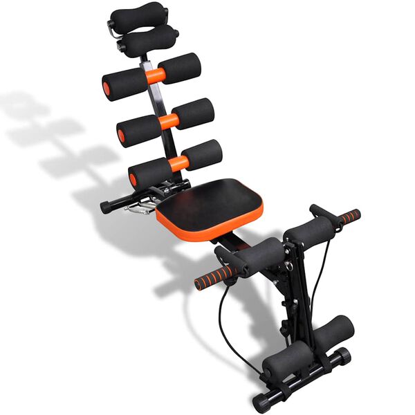 vidaXL L-oblikovani tonik za trbuh Crna i narančasta 117 x 34 x 96 cm