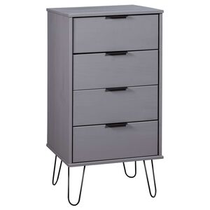 vidaXL Ladičar sivi 45 x 39,5 x 90,3 cm od masivne borovine