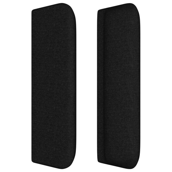 vidaXL Uzglavlje s u&scaron;ima crno 83x16x78/88 cm od tkanine