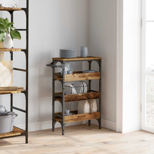 vidaXL Kuhinjski kolica Staro drvo 53 x 20 x 76 cm Konstruirano drvo