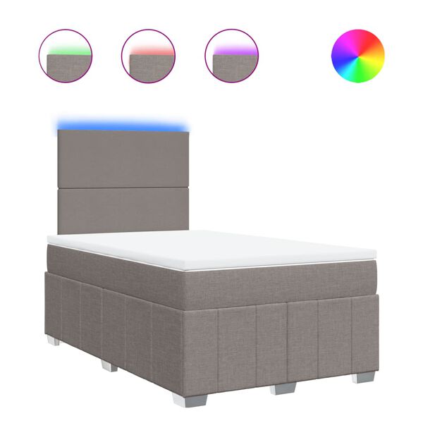 vidaXL Krevet s oprugama i madracem smeđesivi 120 x 190 cm od tkanine