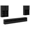 vidaXL Set zidnog ormarića za TV 7 pcs Crni hrast Konstruirano drvo
