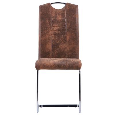vidaXL Konzolne blagovaonske stolice smeđe 4 kom umjetna brušena koža