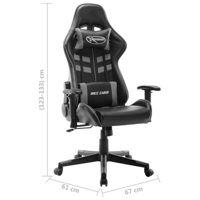 vidaXL Igraća stolica od umjetne kože crno-siva
