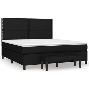 vidaXL Krevet s oprugama i madracem crni 180x200 cm od tkanine