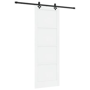 vidaXL Klizna vrata Bijela i crna 83 x 232 cm Masivna borovina