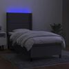 vidaXL Krevet box spring s madracem LED tamnosivi 90x200 cm tkanina