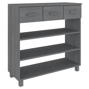 vidaXL Konzolni stol HAMAR tamnosivi 90x35x90 cm od masivne borovine