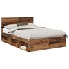 vidaXL Krevetna konstrukcija s uzglavljem Staro drvo 140 x 190 cm