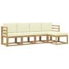 vidaXL Set vanjskih sofa 5 kom. Bijela i krem