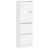 vidaXL Ormarić za cipele s 4 preklopne ladice bijeli 60x34x187,5 cm